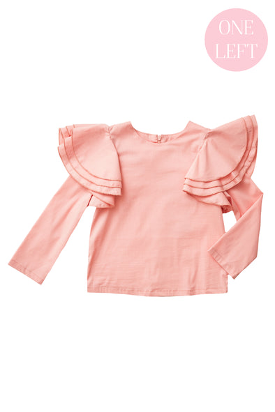 Pink Frill Sleeve Blouse