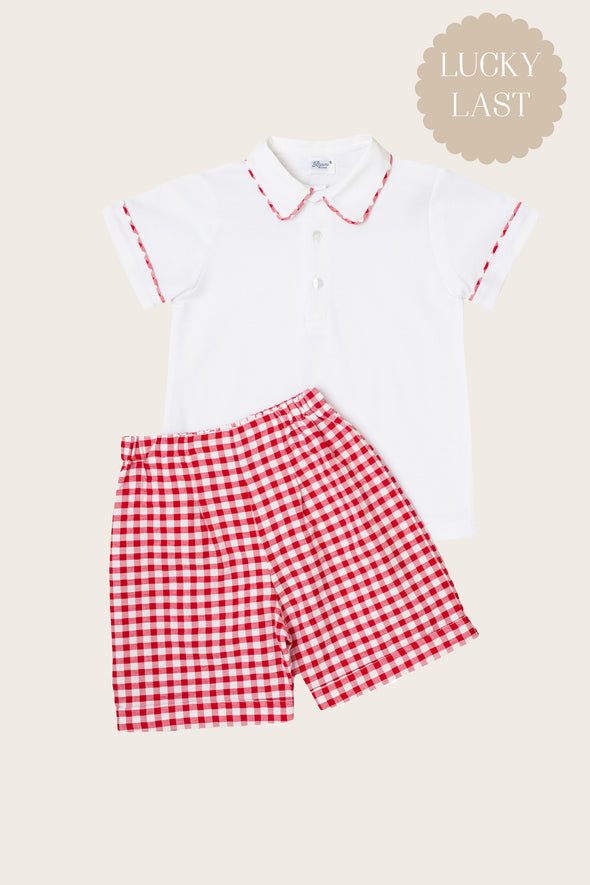 Red Gingham Polo Set