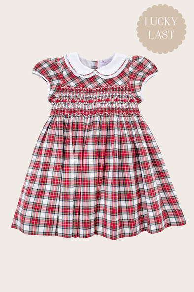 Red Tartan Smocked Dress