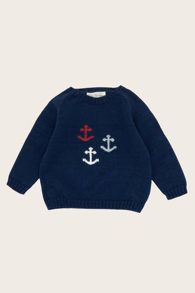 Navy Anchor Sweater