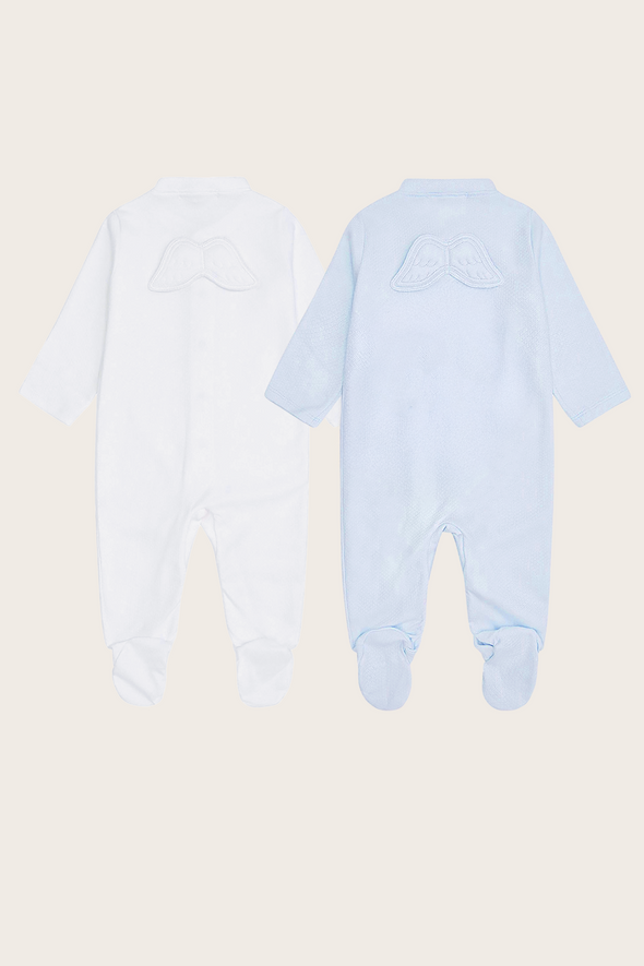 Baby Boy Pointelle Angel Wing Sleepsuit Set