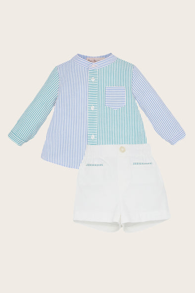 Blue and Green Striped Set