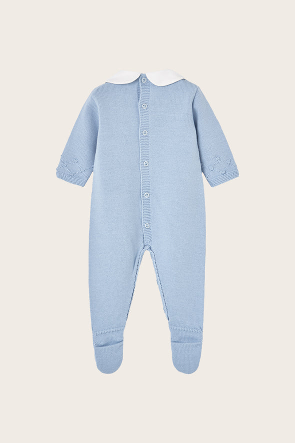 Blue Wool Knitted Two Piece Baby Set