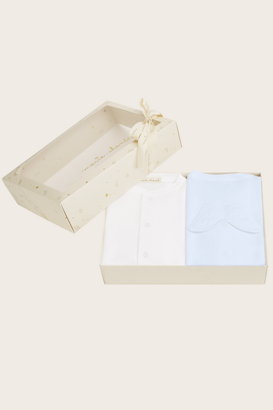 Baby Boy Pointelle Angel Wing Sleepsuit Set