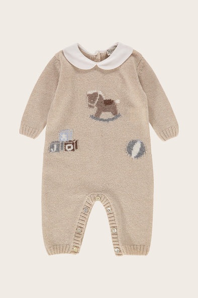 Rocking Horse Wool Cashmere Babysuit