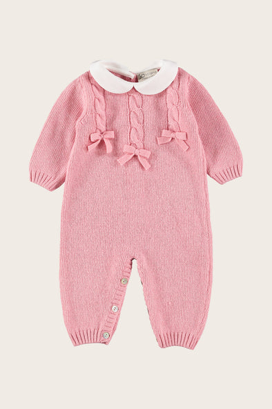 Wool Cashmere Peony Cable Babysuit