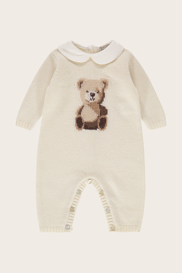 Cream Teddy Wool Cashmere Babysuit