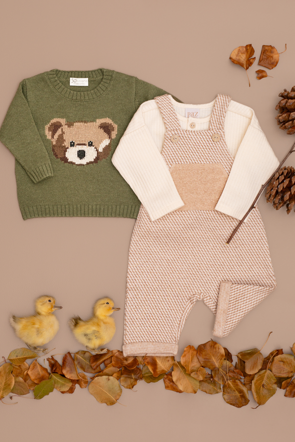 Wool Cashmere Dark Green Teddy Sweater