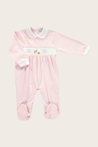 Pink Velour Flopsy Bunny Babysuit