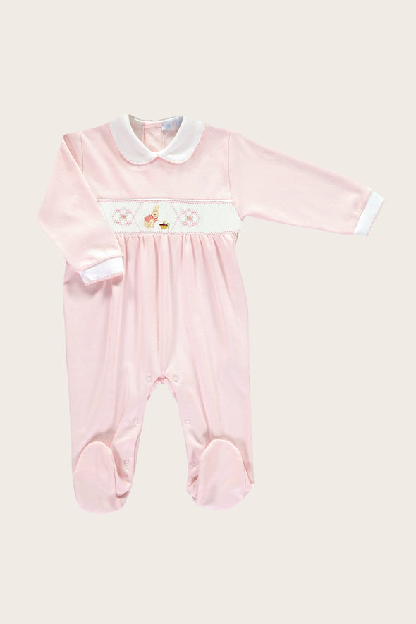 Pink Velour Flopsy Bunny Babysuit