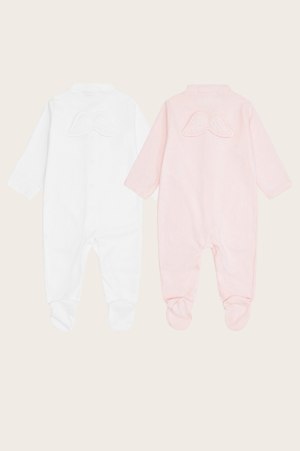 Baby Girl Pointelle Angel Wing Babysuit Set