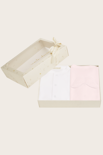 Baby Girl Pointelle Angel Wing Babysuit Set