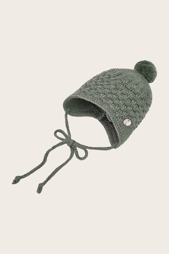 Green Cotton Cashmere Babysuit and Beanie