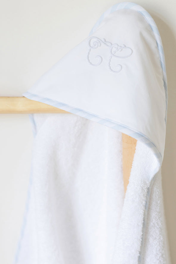 Blue and White Striped Hooded Towel