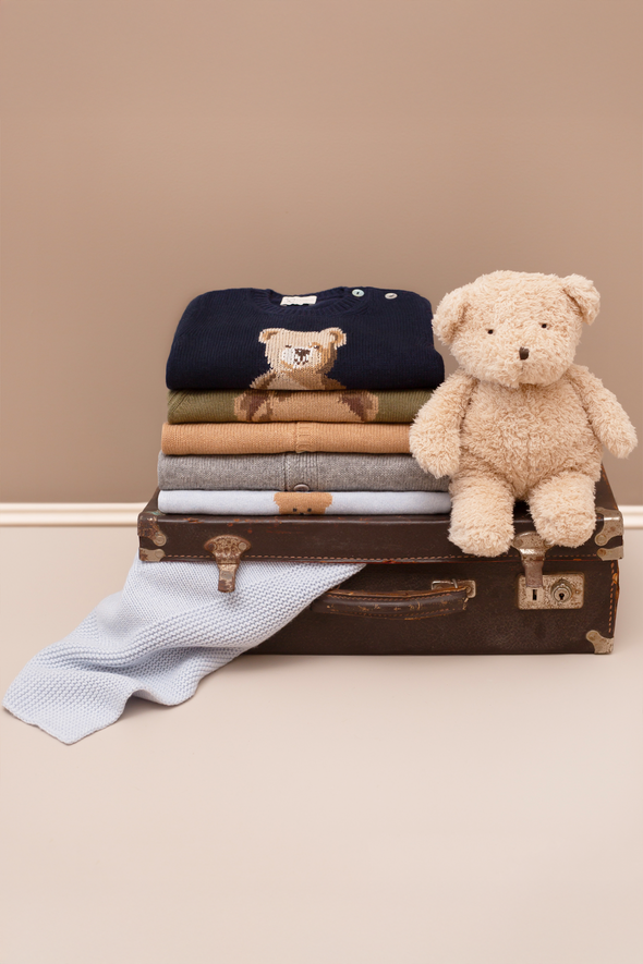 Navy Teddy Wool Cashmere Sweater