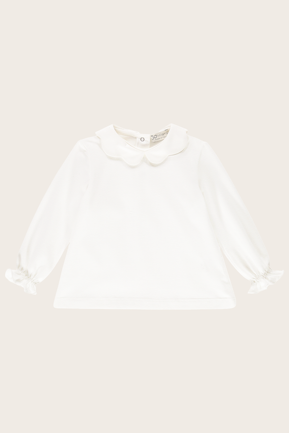 Jersey Petal Collar Long Sleeve
