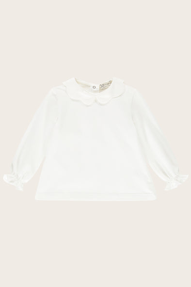 Jersey Petal Collar Long Sleeve