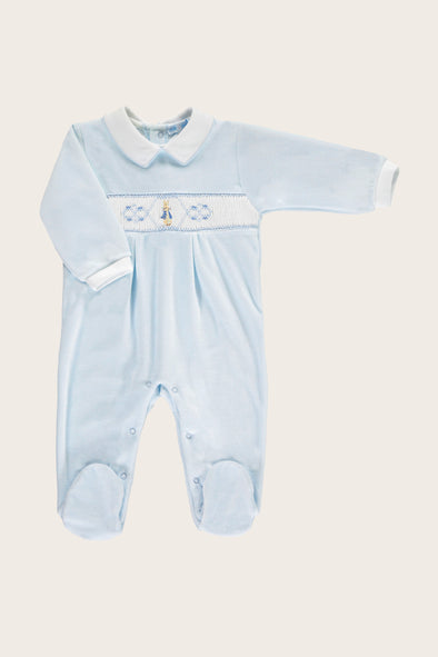 Peter Rabbit Velour Smocked Babysuit