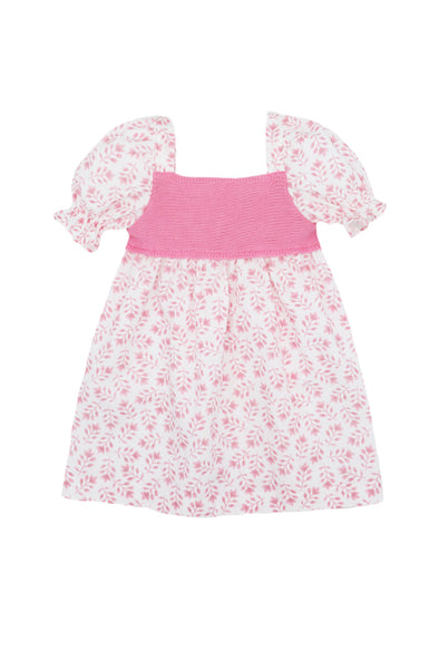 Pink Block Print Knitted Dress