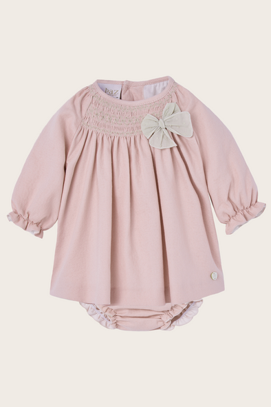 Powder Pink Smocked Dress and Bloomer Set