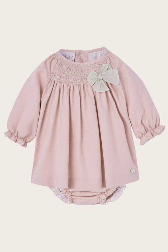 Powder Pink Smocked Dress and Bloomer Set