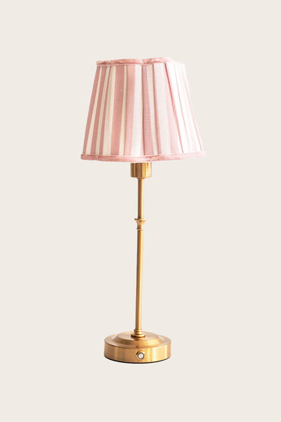 Pink Stripe Scallop Lamp Shade and Base