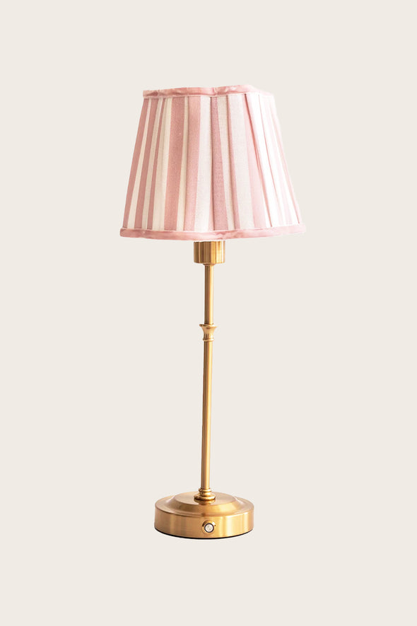 Pink Stripe Scallop Lamp Shade and Base