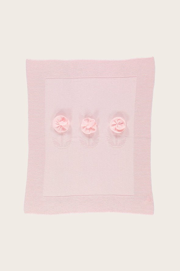Wool Cashmere Pink Rose Blanket