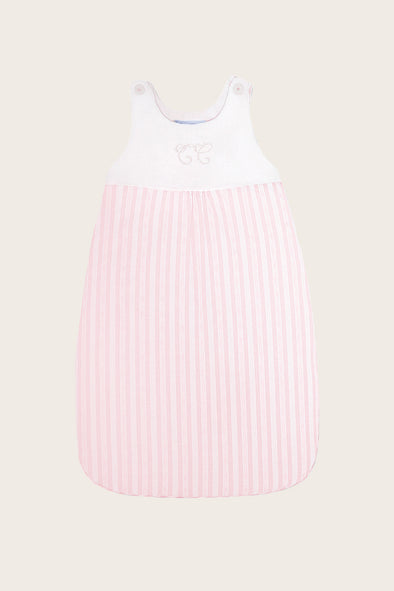 Pink and White Striped Sleeping Bag