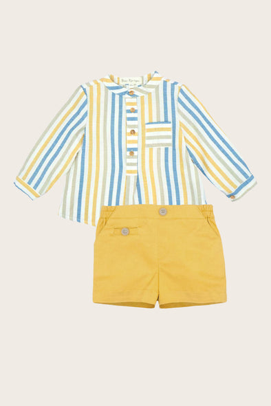 Summer Striped Shirt and Short Set