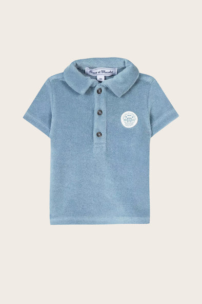 French Blue Terry Polo