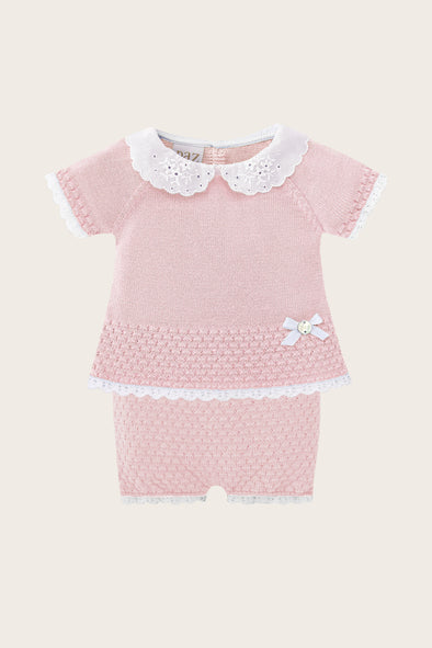Pink Knitted Baby Girl Set