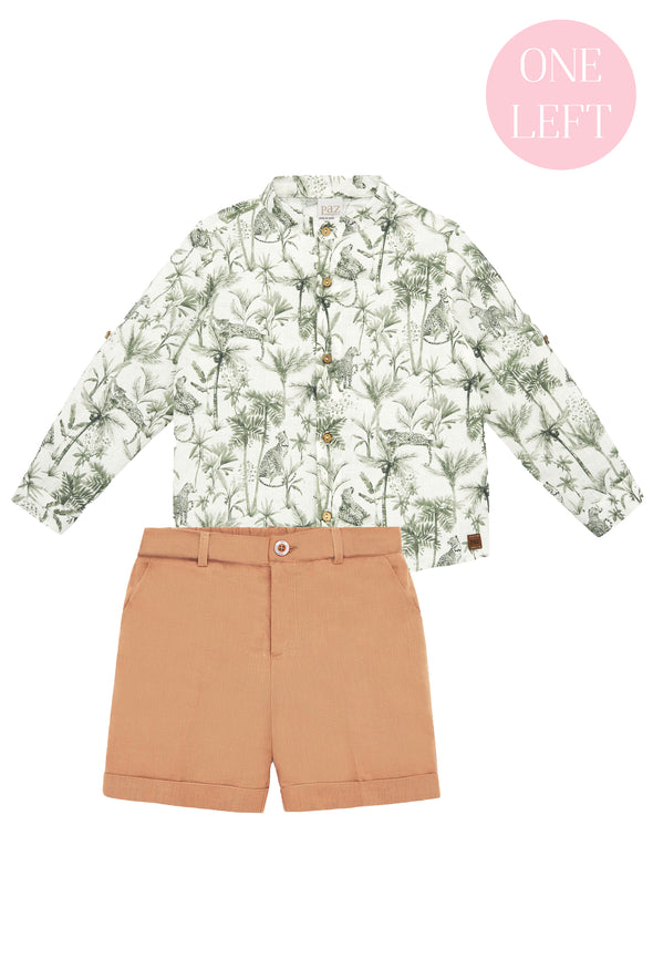 Safari Shirt and Linen Short Set