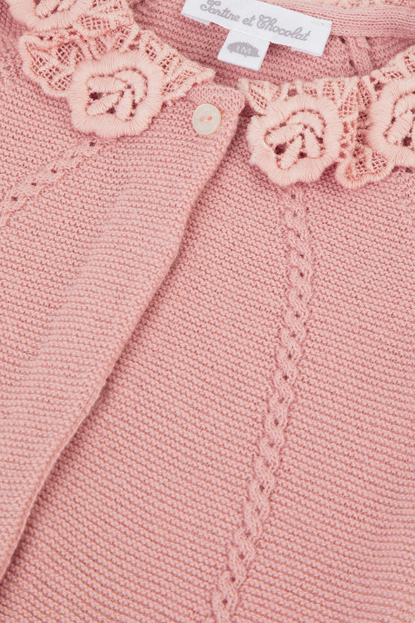 Dusty Rose Knitted Cashmere Babysuit