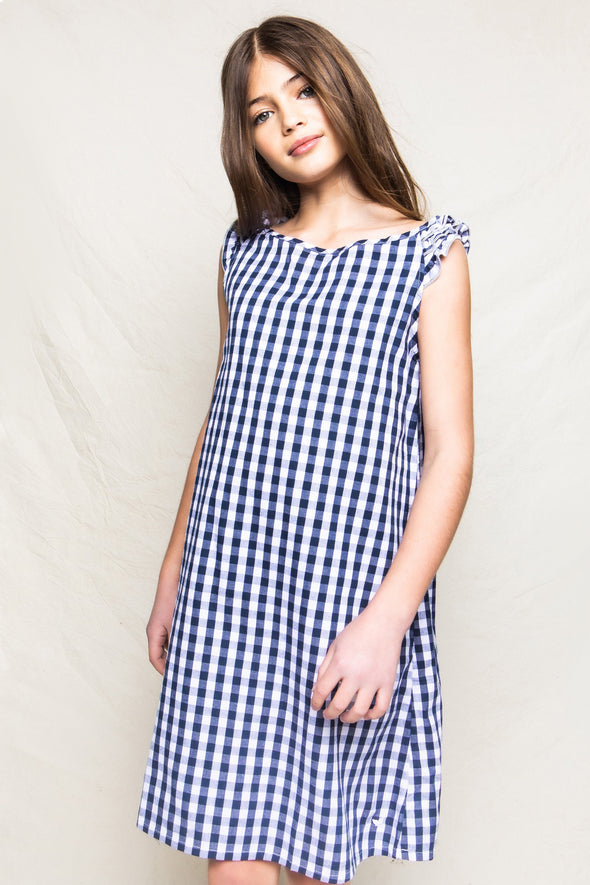 Navy Gingham Nightgown