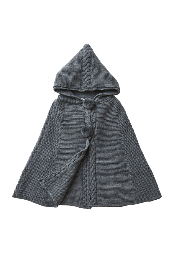 Grey Knitted Wool Cape